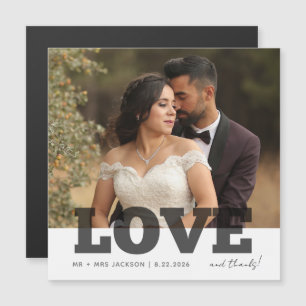 Cartão de Agradecimento de Foto de Casamento Amor 