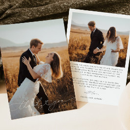 Cartão de Agradecimento de Foto de Casamento Boêmi