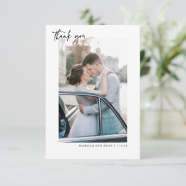 Cartão de Agradecimento de Foto de Casamento com C
