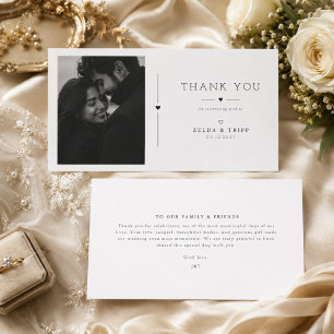 Cartão de Agradecimento de Foto de Casamento com D