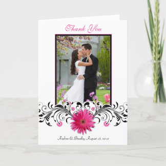 Cartão de Agradecimento de Foto de Casamento com G