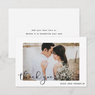Cartão de Agradecimento de Foto de Casamento com L