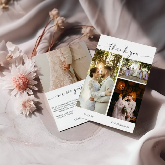 Cartão de Agradecimento de Foto de Casamento com L (Criador carregado)