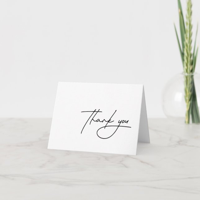 Cartão de Agradecimento de Foto de Casamento com L (Frente)