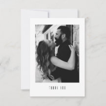 Cartão de Agradecimento de Foto de Casamento com T