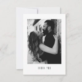 Cartão de Agradecimento de Foto de Casamento com T