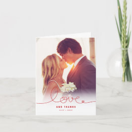 Cartão de Agradecimento de Foto de Casamento Coraç