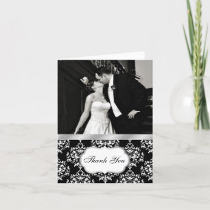 Cartão de Agradecimento de Foto de Casamento Elega