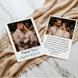 Cartão de Agradecimento de Foto de Casamento Elega