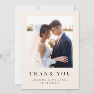 Cartão de Agradecimento de Foto de Casamento Elega