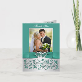 Cartão de Agradecimento de Foto de Casamento Flora
