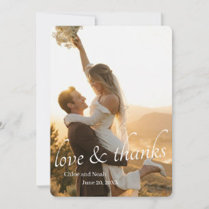 Cartão de Agradecimento de Foto de Casamento Flora