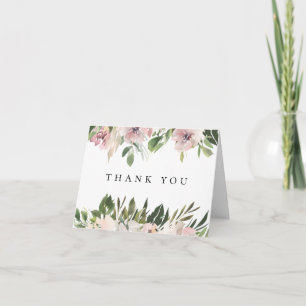 Cartão de agradecimento de foto de casamento flora