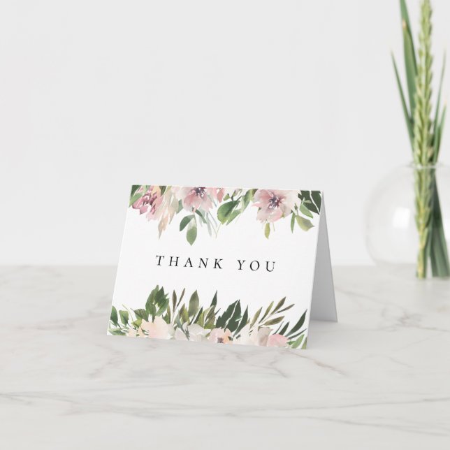 Cartão de agradecimento de foto de casamento flora (Frente)