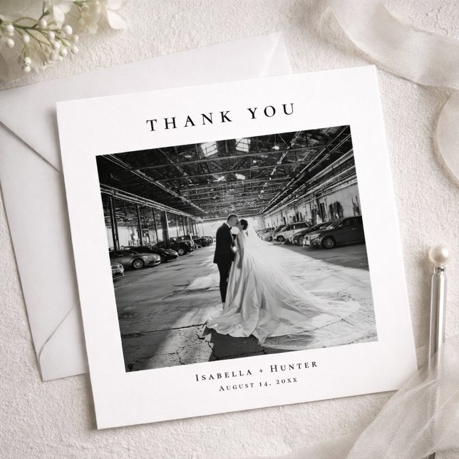Cartão de Agradecimento de Foto de Casamento Forma (Criador carregado)