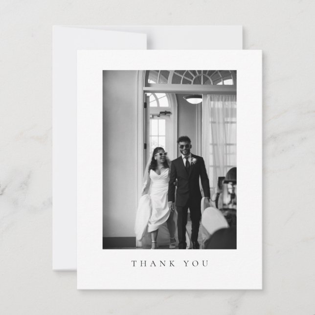 Cartão de Agradecimento de Foto de Casamento Forma (Frente)