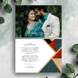 Cartão de Agradecimento de Foto de Casamento Geomé