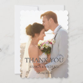 Cartão de Agradecimento de Foto de Casamento Minim