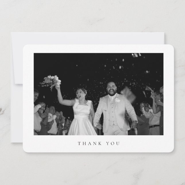 Cartão de Agradecimento de Foto de Casamento Minim (Frente)