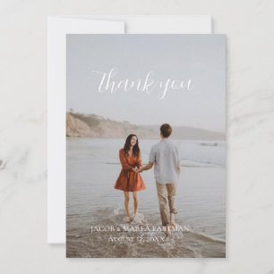 Cartão de Agradecimento de Foto de Casamento Minim