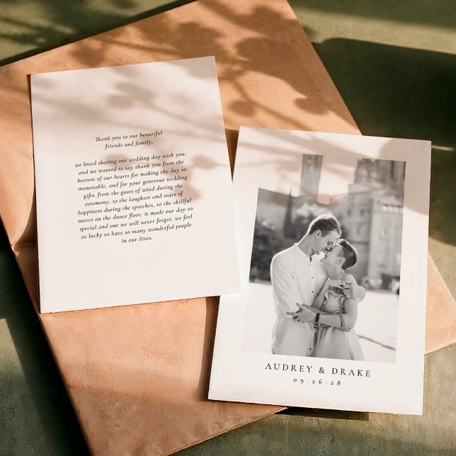 Cartão de Agradecimento de Foto de Casamento Moder (Criador carregado)