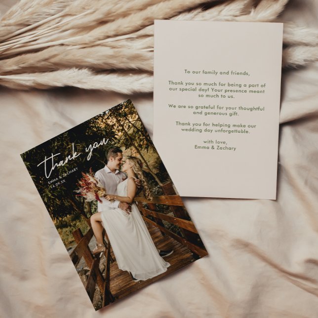 Cartão de Agradecimento de Foto de Casamento Moder (Criador carregado)