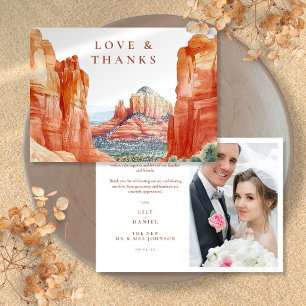 Cartão de Agradecimento de Foto de Casamento no De