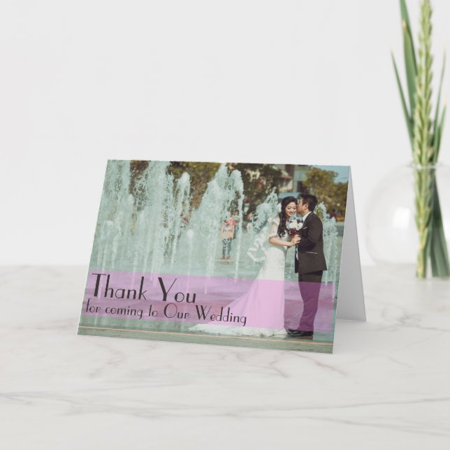 Cartão de agradecimento de foto de casamento perso (Frente)