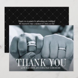 Cartão de agradecimento de foto de casamento simpl