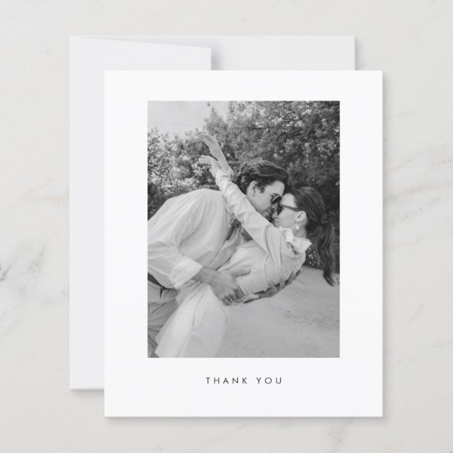Cartão de Agradecimento de Foto de Casamento Simpl (Frente)