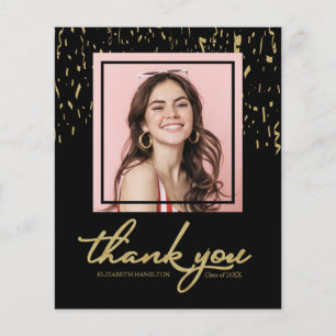Cartão de Agradecimento de Foto de Formatura com C