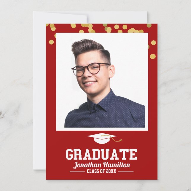 Cartão de Agradecimento de Foto de Formatura em Do (Frente)