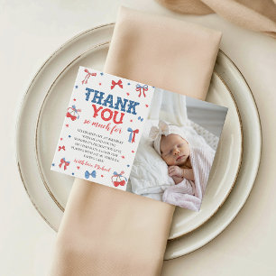 Cartão de Agradecimento de Foto de Garota American