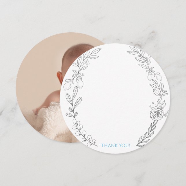 Cartão de agradecimento de foto de George Round. (Frente/Verso)