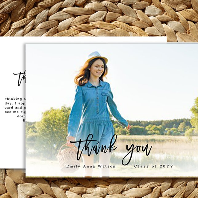Cartão de agradecimento de foto de graduação (Criador carregado)