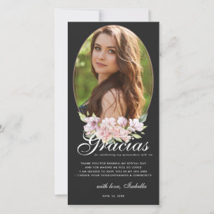 Cartão de Agradecimento de Foto de Quinceañera Flo