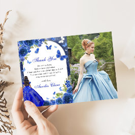 Cartão de Agradecimento de Foto de Quinceanera Ros