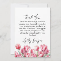 Cartão de agradecimento de foto de tulipa de simpa