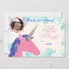 Cartão de agradecimento de foto de unicórnio