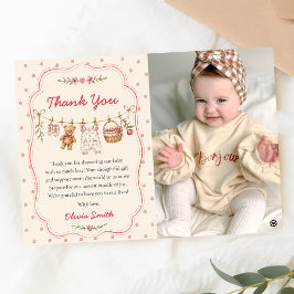 Cartão de Agradecimento de Foto do Chá de Bebê Maç