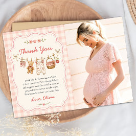Cartão de Agradecimento de Foto do Chá de Bebê Men