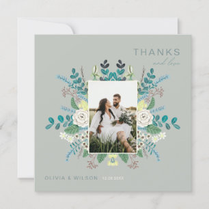Cartão de agradecimento de foto Floral Elegante Bo