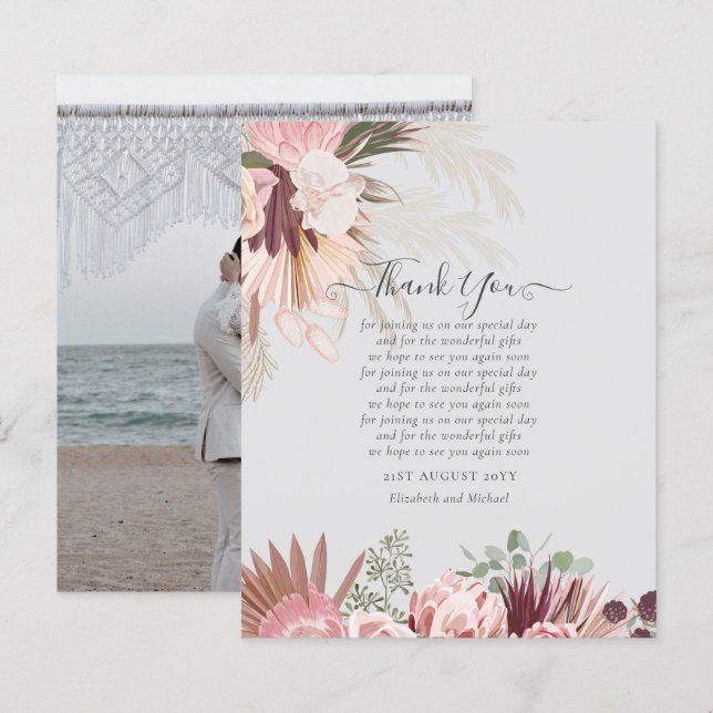 Cartão de Agradecimento de Foto ORÇAMENTO Grama de (Frente/Verso)