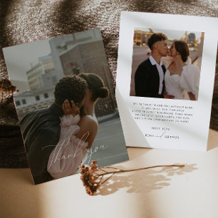 Cartão de Agradecimento de Foto Plana com Roteiro 