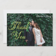 Cartão de Agradecimento de Foto Tipográfica Elegan