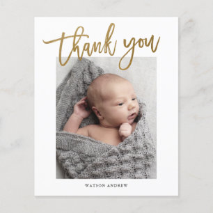 Cartão de Agradecimento de Fotografia de Bebê com 