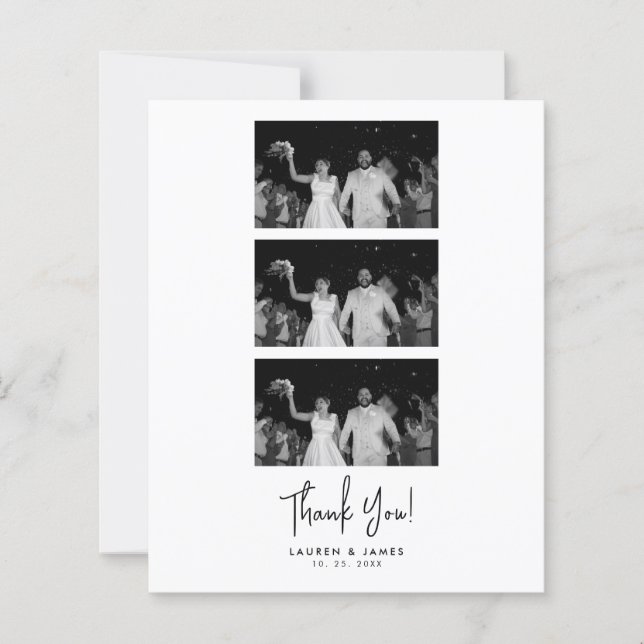 Cartão de Agradecimento de Fotografia de Casamento (Frente)