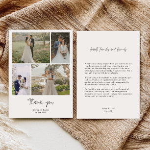 Cartão de Agradecimento de Fotos de Casamento com