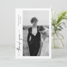 Cartão de Agradecimento de Fotos de Casamento com