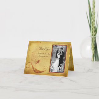 Cartão de Agradecimento de Fotos de Casamento de O